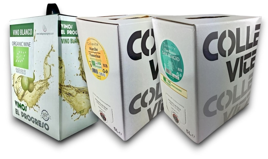 3 BioWeißweine in der Zapfbox (BiB) (Italien, Spanien, Frankreich) (3 x 5 Liter)