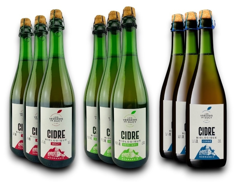 Bio-Cidre von der Domaine de La Flaguerie Probierpaket Version 2  (9 x 0,75l)
