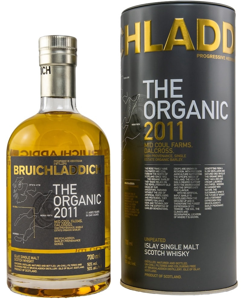 Bruichladdich The Organic Islay Single Malt Whisky 11 years old, 0,7l, 50%, Jg.