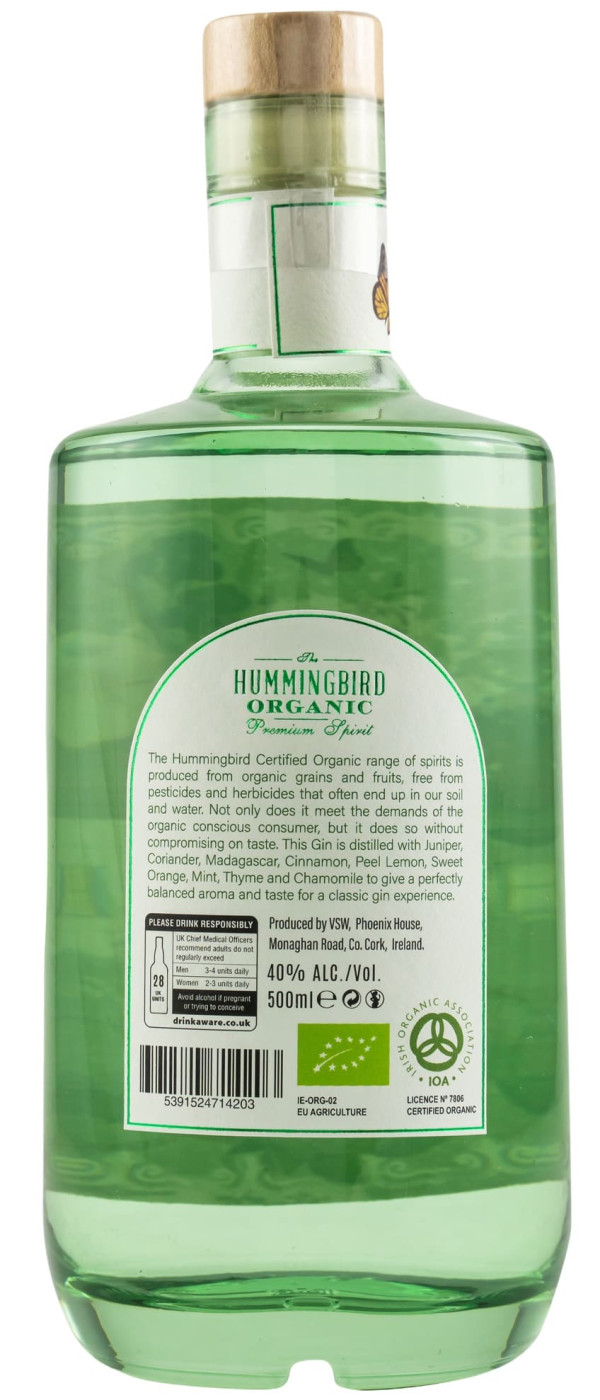 Viaduct Spirits,  The Hummingbird Organic Gin, 40%, 0,5l 