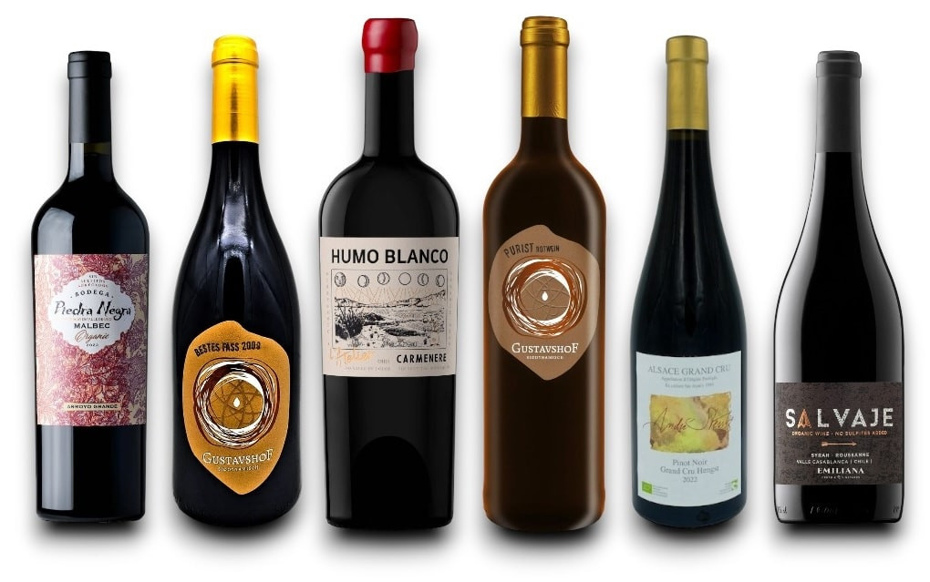 Probierpaket schwefelfreie Premium Rotweine (BioWeinPaket, 6 Flaschen)