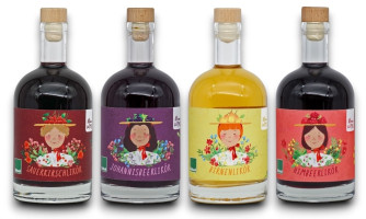 Renchtalbrennerei,  Kleine Lotte Bio-Likörpaket Schwarzwald Probierpaket 4 x 0,5l, 20% 