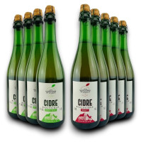 Probierpaket Bio-Cidre von der Domaine de La Flaguerie Version 2 (9 x 0,75l)  