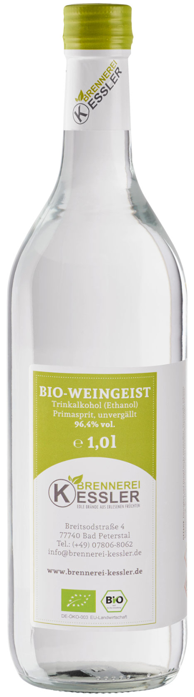 Weingeist Ethanol Primasprit (Trinkalkohol), 96,4%, 1 Liter